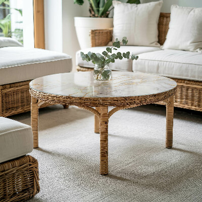 Okrugla ploča za vanjski stol Suptilne mramorne žile