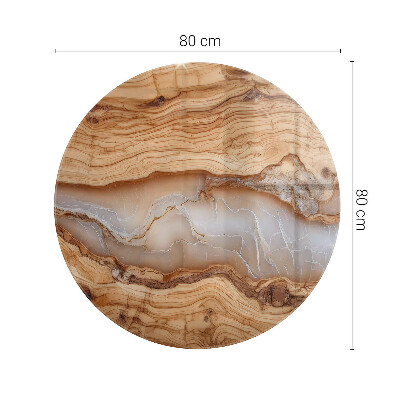 Okrugla staklena ploča stola Drvo u harmoniji sa smolom