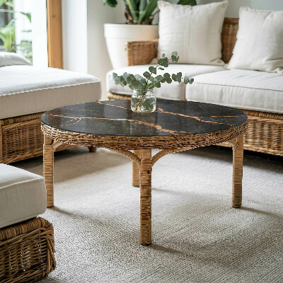 Okrugla staklena ploča Mramorne žile u dizajnu