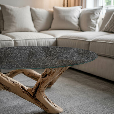 Okrugla staklena ploča stola Motiv teksture kamena