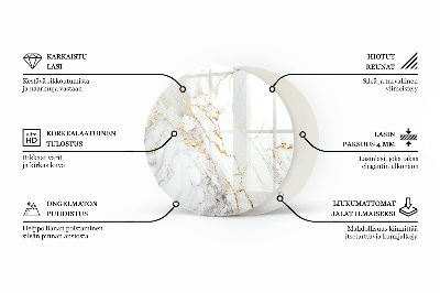 Okrugla staklena ploča stola Motiv teksture kamena