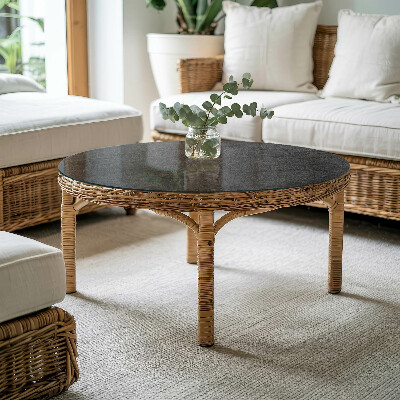 Okrugla staklena ploča stola Motiv teksture kamena