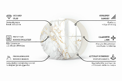 Okrugla staklena ploča Elegantni mramorni uzorak