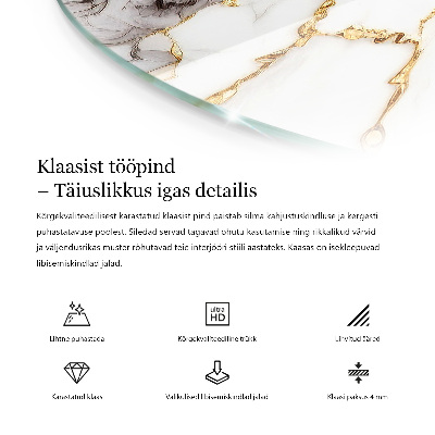 Okrugla staklena ploča Ekološka drvena struktura