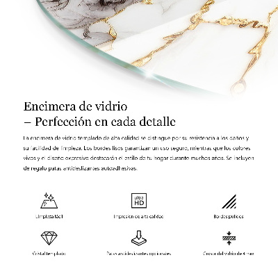 Okrugla ploča za vanjski stol Uzorak koji imitira mramor