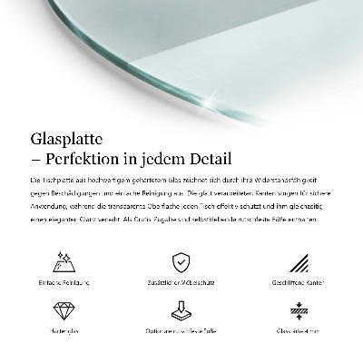 Okrugla ploča za stol prozirna