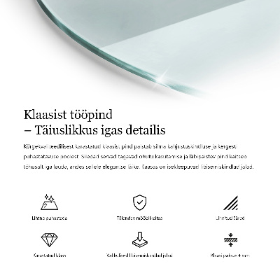 Okrugla ploča za stol prozirna