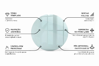 Okrugla ploča za stol prozirna