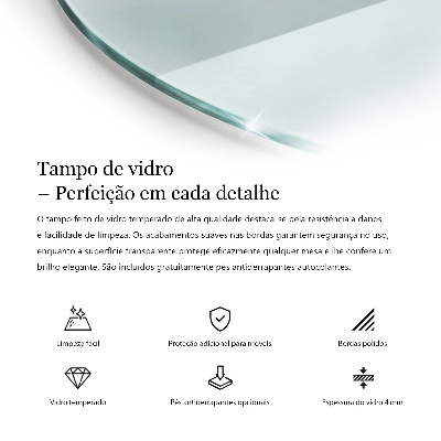 Okrugla ploča za stol prozirna