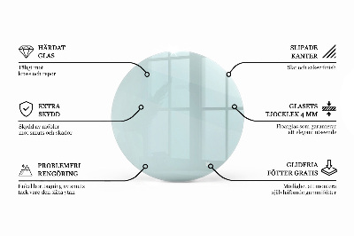 Okrugla ploča za stol prozirna