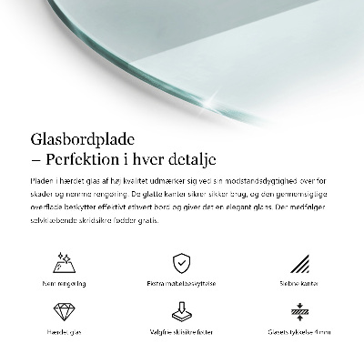 Okrugla ploča za stol prozirna