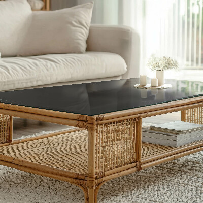 Pravokutna staklena ploča stola Elegantna jednobojna crna