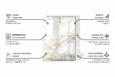 Pravokutna staklena ploča Grafička kompozicija od mramora