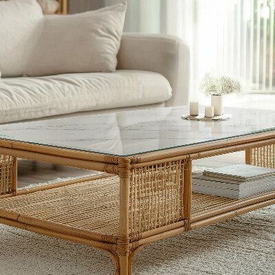 Pravokutna staklena ploča stola Uzorak koji imitira mramor