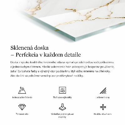 Pravokutna staklena ploča stola Uzorak koji imitira mramor