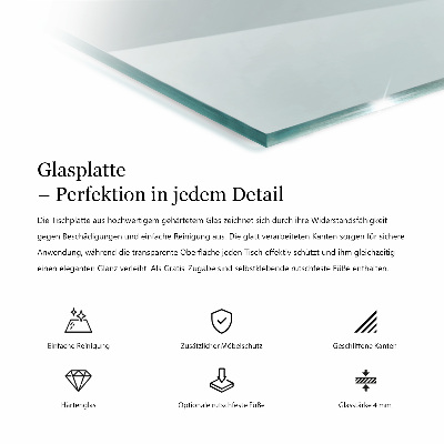 Pravokutna staklena ploča prozirna