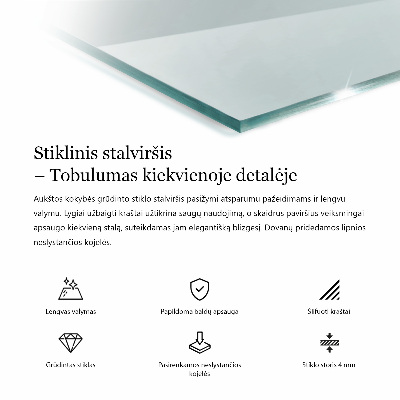 Pravokutna staklena ploča prozirna