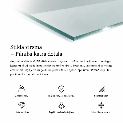 Pravokutna staklena ploča prozirna