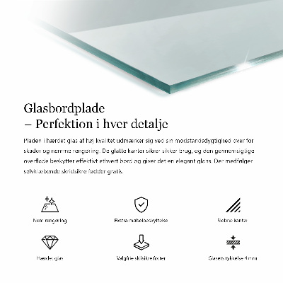 Pravokutna staklena ploča prozirna