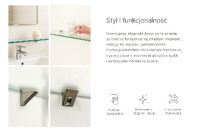 Staklena zidna polica Poluprozirna