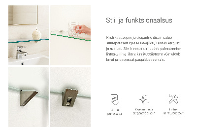 Staklena zidna polica Poluprozirna