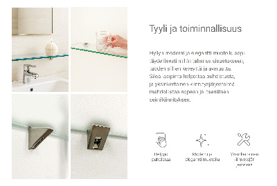 Staklena zidna polica Poluprozirna