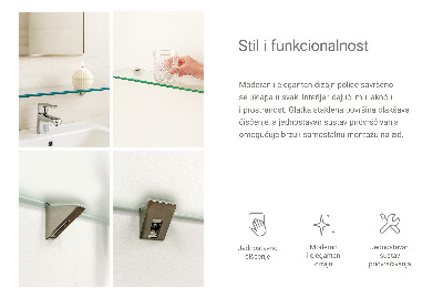 Staklena zidna polica Poluprozirna