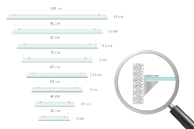 Staklena zidna polica Poluprozirna