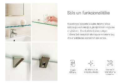 Staklena zidna polica Poluprozirna