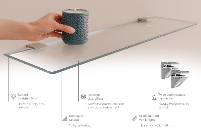 Staklena zidna polica Poluprozirna