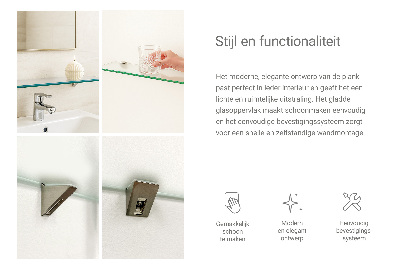 Staklena zidna polica Poluprozirna