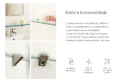 Staklena zidna polica Poluprozirna