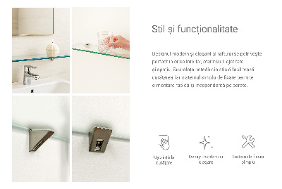 Staklena zidna polica Poluprozirna