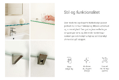 Staklena zidna polica Poluprozirna