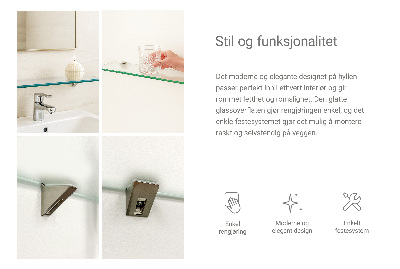 Staklena zidna polica Poluprozirna