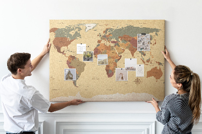 Ploča od plute Vintage karta svijeta