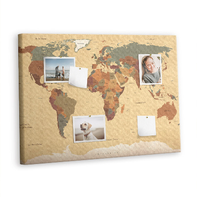 Ploča od plute Vintage karta svijeta