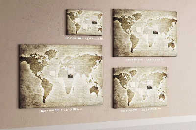 Ploča od plute karta svijeta