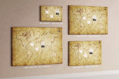 Ploča od plute Stara karta svijeta