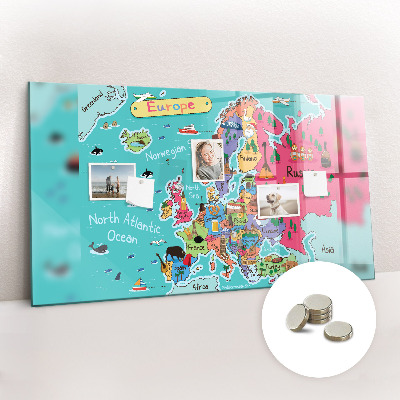 Magnetna ploča za djecu Karta Europe