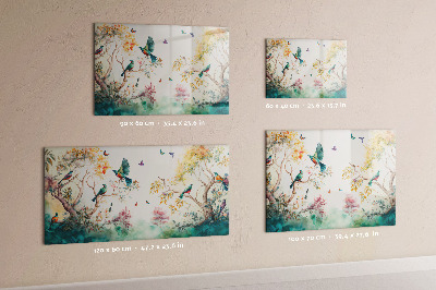Magnetna ploča za zid Cvijeće Ptice Priroda