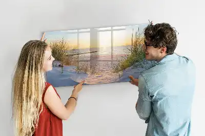 Magnetna suhobrisiva ploča motiv zalaska sunca na plaži