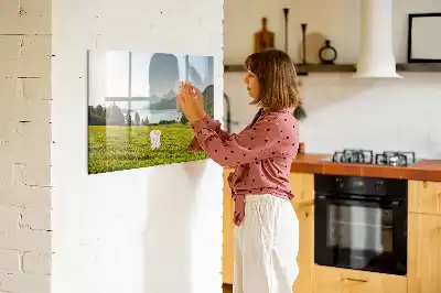 Magnetna ploča za pisanje motiv planina i ravnica