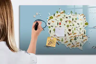 Magnetna suhobrisiva ploča karta životinja Poljske