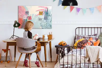 Magnetna ploča za pisanje motiv pastelno lišće