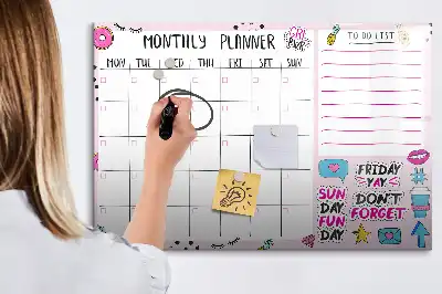 Magnetna suhobrisiva ploča mjesečni planer