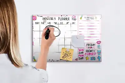 Magnetna suhobrisiva ploča mjesečni planer