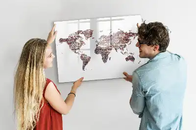 Magnetna suhobrisiva ploča karta svijeta na cigli