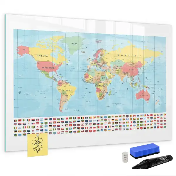 Magnetna suhobrisiva ploča geografska karta svijeta