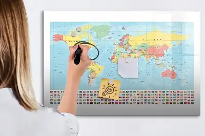 Magnetna suhobrisiva ploča geografska karta svijeta